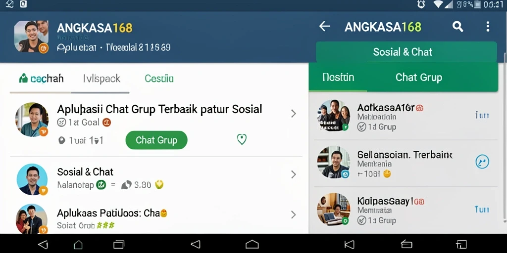 Antarmuka fungsional ANGKASA168 untuk Chat Grup yang menarik.