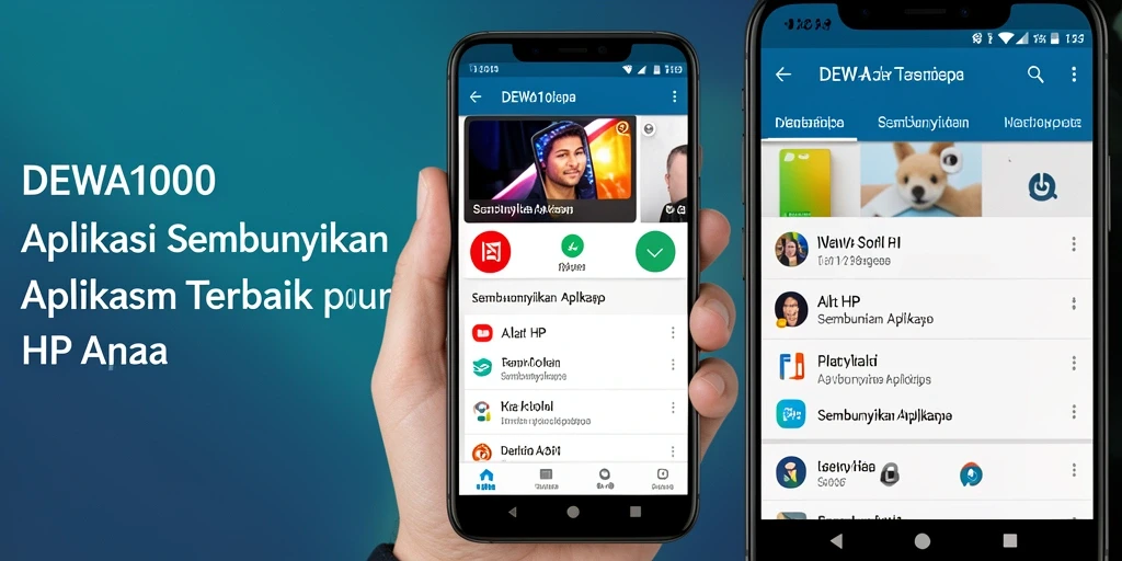 Tampilan antarmuka DEWA1000 dengan fungsi sembunyikan aplikasi yang mudah.