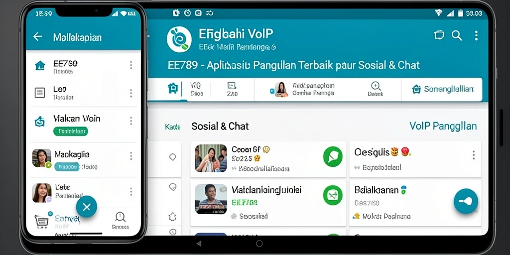 Tampilan antarmuka EE789 dengan fitur VoIP Panggilan yang sederhana dan efisien.
