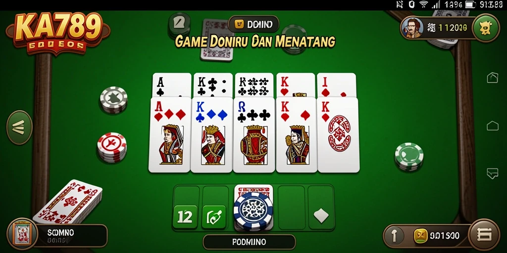 Screenshot antarmuka game KA789 yang menampilkan permainan Domino yang menarik.