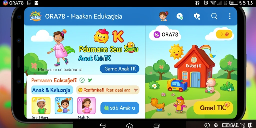 Tampilan antarmuka interaktif ORA78 untuk belajar sambil bermain.