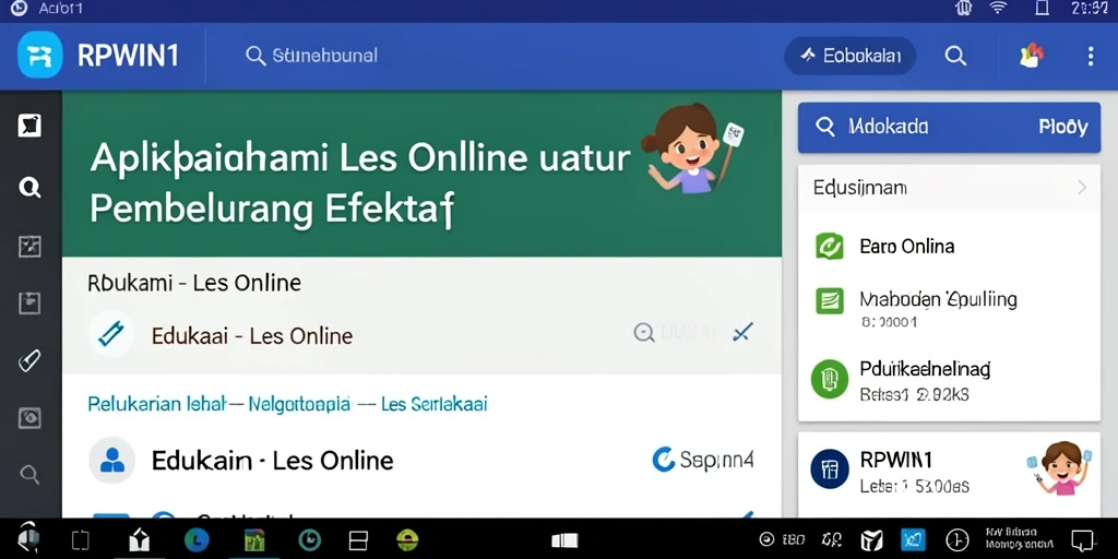 Antarmuka aplikasi RPWIN1 yang intuitif untuk Les Online.