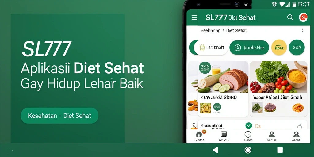 Tampilan antarmuka aplikasi SL777 untuk Diet Sehat.