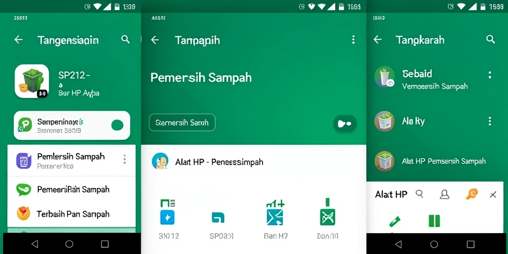 Antarmuka utama SP212 untuk pembersihan sampah yang efisien.
