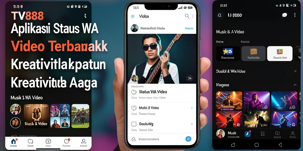 Antarmuka pengguna TV888 yang intuitif dan menarik untuk Status WA.