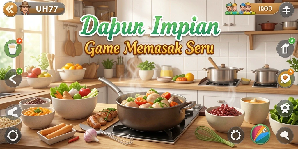 Tampilan antarmuka UH77 saat memasak hidangan lezat.