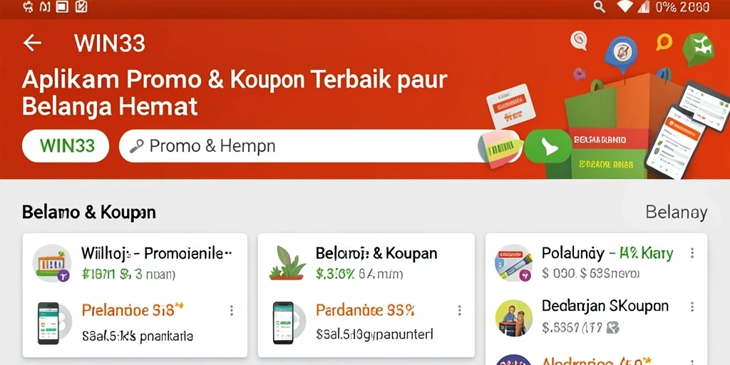 Tampilan antarmuka WIN33 dengan berbagai kupon dan promo menarik.